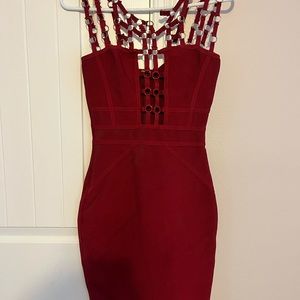 Dark red bandage dress